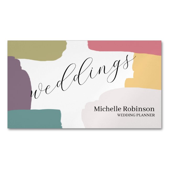 Urban Pastel Summer Colors Splash Business Card Magnet (Front)