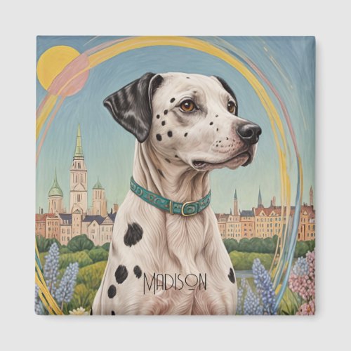 Urban Paws Pastel Dalmation in the City Magnet