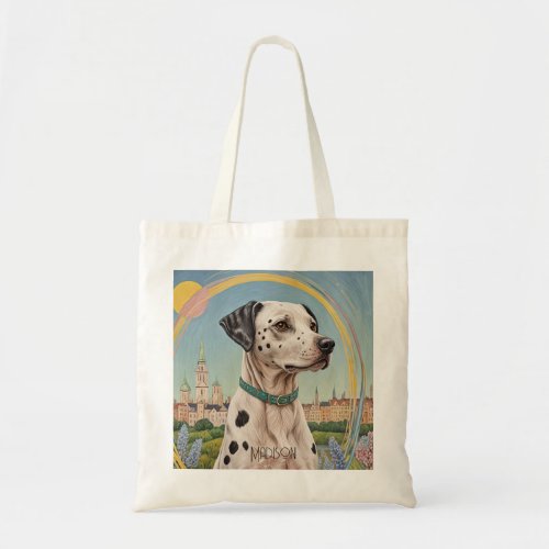 Urban Paws Pastel Dalmation in the City Tote Bag