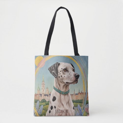 Urban Paws Pastel Dalmation in the City Tote Bag