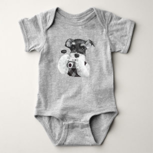 Urban Photographer: Schnauzer in Taipei City Baby Bodysuit