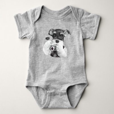 Urban Photographer: Schnauzer in Taipei City Baby Bodysuit