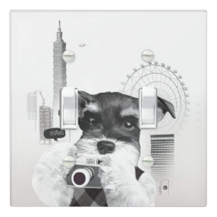 Urban Photographer: Schnauzer in Taipei City Light Switch Cover
