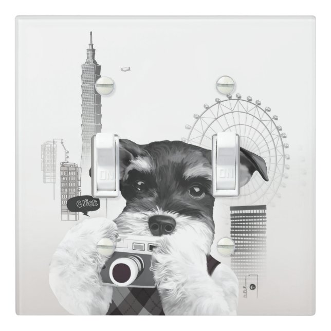 Urban Photographer: Schnauzer in Taipei City Light Switch Cover (In Situ)