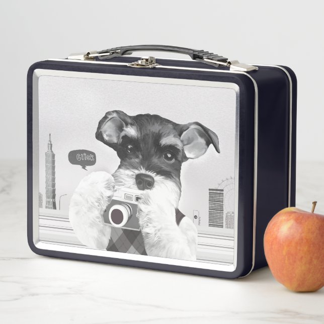 Urban Photographer: Schnauzer in Taipei City Metal Lunch Box (In Situ)