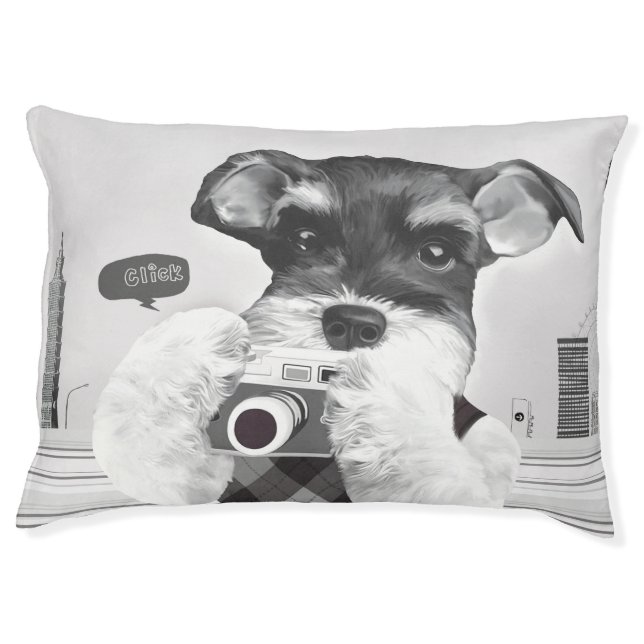Urban Photographer: Schnauzer in Taipei City Pet Bed (Front)