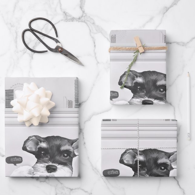 Urban Photographer: Schnauzer in Taipei City Wrapping Paper Sheets (Front)