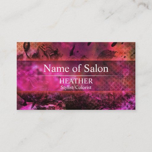 Customizable Urban Pink Floral Salon Business Card