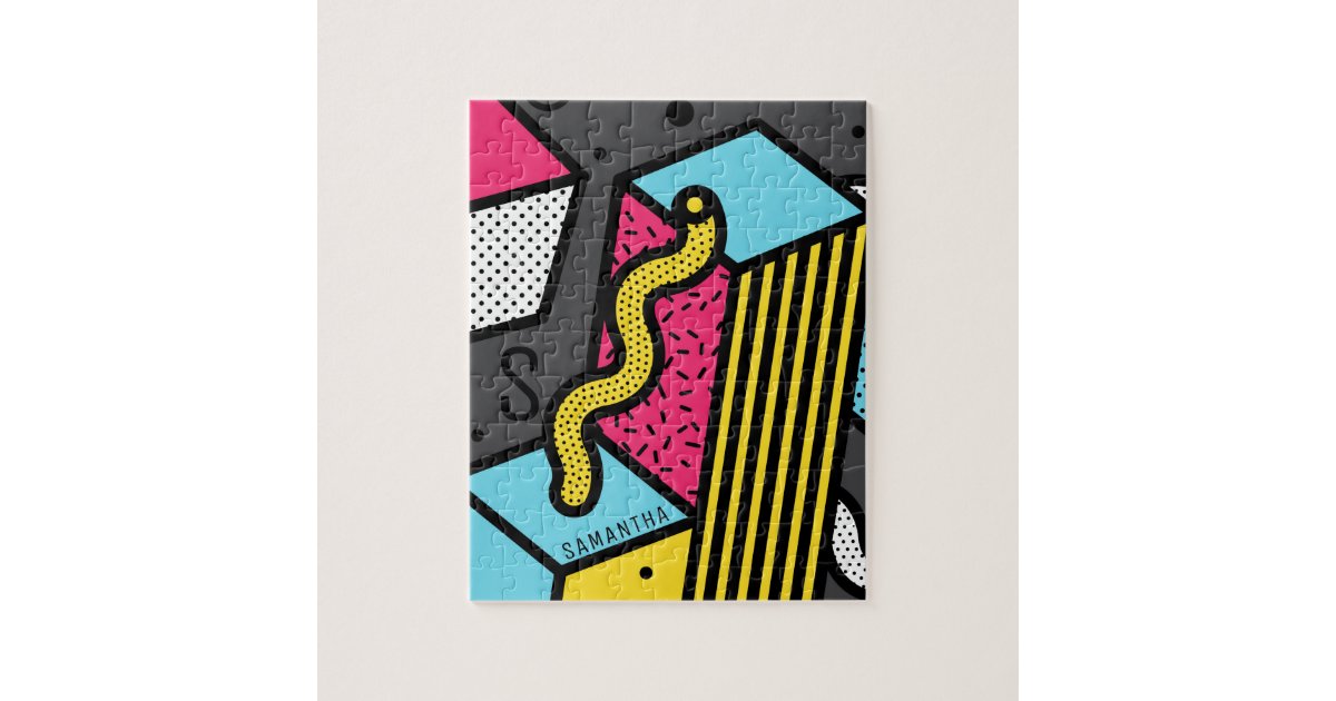 Urban Pop Art Abstract Geometric Cube Monogram Jigsaw ...