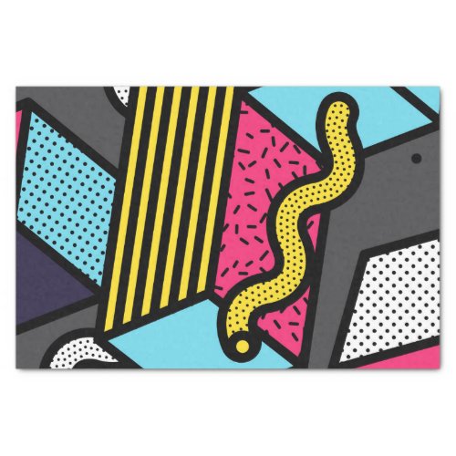 Urban Pop Art Abstract Geometric Lines and Dots Tissue Paper