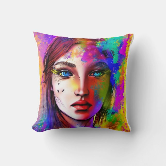 Urban powerfull woman           throw pillow (Front)