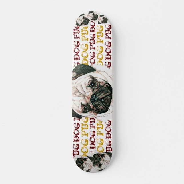 URBAN PUG DOG style Skateboard Deck (Front)