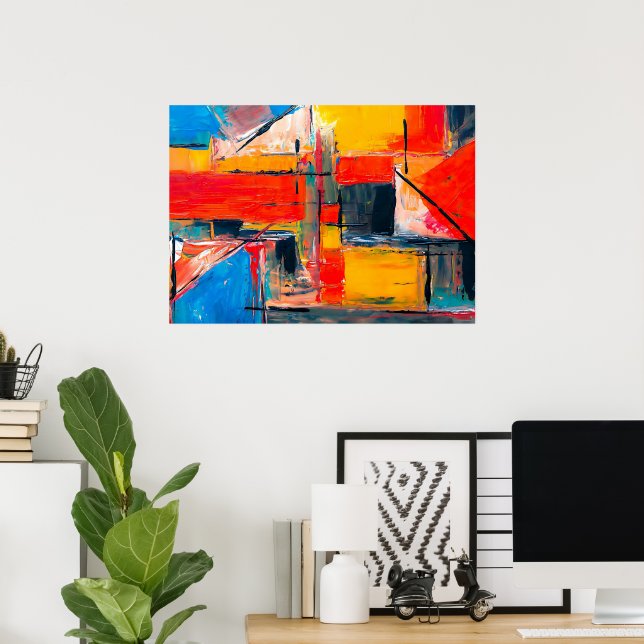Urban Pulse Abstract Art Poster (Home Office)