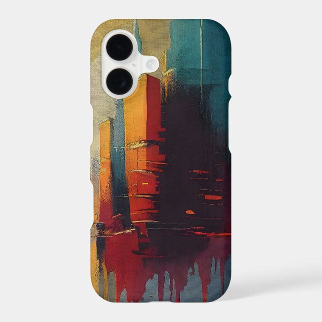 Urban Pulse – Abstract City In Vertical Rhythm iPhone Case (Back)