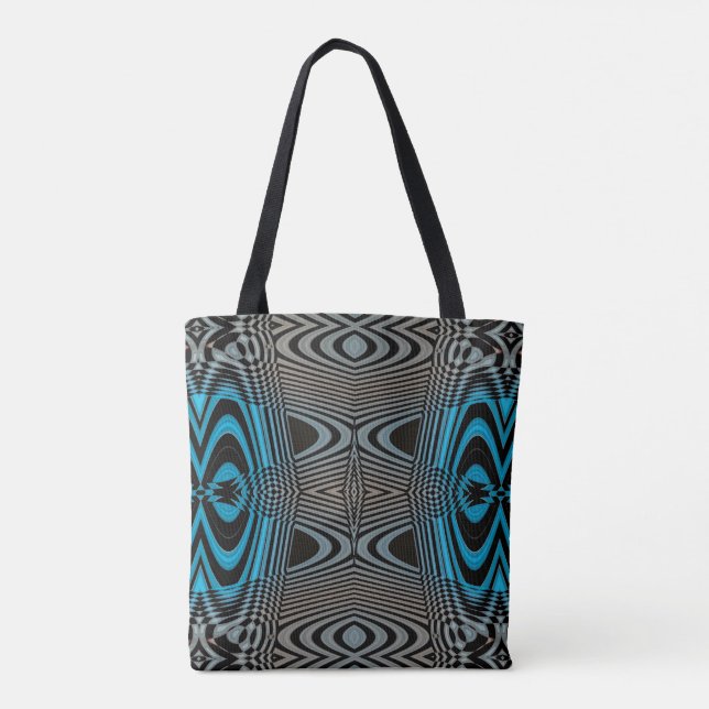 "Urban Pulse" Optical Illusion Tote Bag (Back)