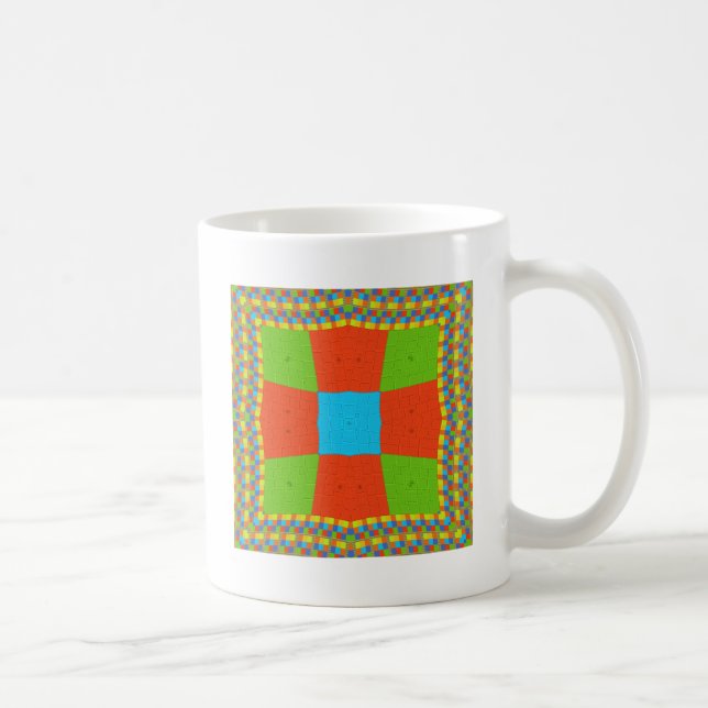 "Urban Quilt" European Geometric Pattern Art Coffee Mug (Right)