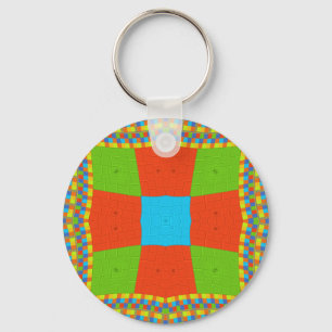 "Urban Quilt" European Geometric Pattern Art Keychain