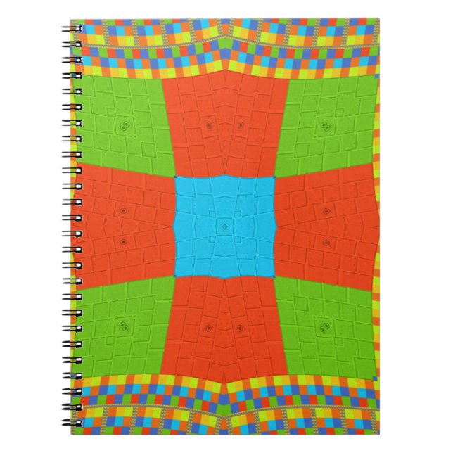 "Urban Quilt" European Geometric Pattern Art Notebook (Front)