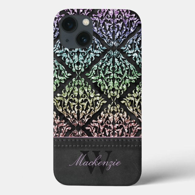Urban Rainbow Damask Personalized iPad Air Case (Back)