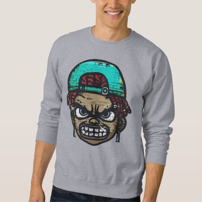 Urban Rebel: Graffiti Style Face Sweatshirt (Front)