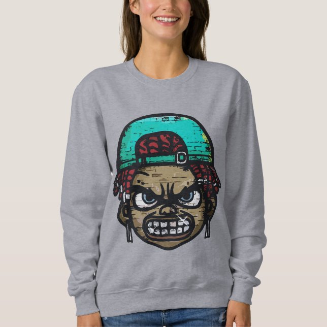 Urban Rebel: Graffiti Style Face Sweatshirt (Front)