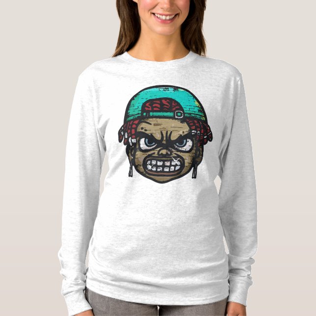 Urban Rebel: Graffiti Style Face T-Shirt (Front)