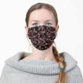 Urban Red Bloodshot Camo Cloth Face Mask (Worn)