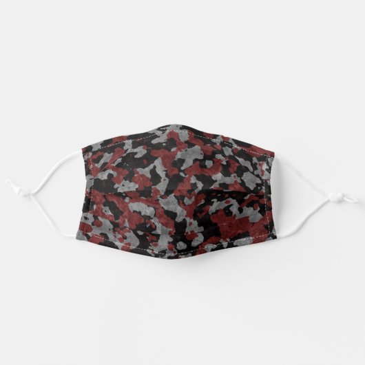 Urban Red Bloodshot Camo Cloth Face Mask (Front, Unfolded)