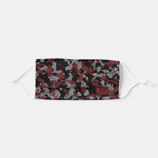 Urban Red Bloodshot Camo Cloth Face Mask (Front, Folded)