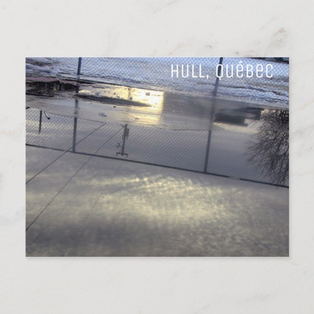 Urban Reflections Hull Quebec Canada Fence Clouds Postcard (Front)