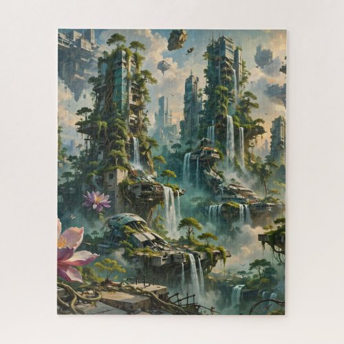Urban Renewal Futuristic Post Apocalyptic City Jigsaw Puzzle