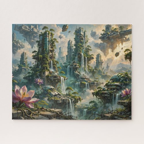 Urban Renewal Futuristic Post Apocalyptic City Jigsaw Puzzle