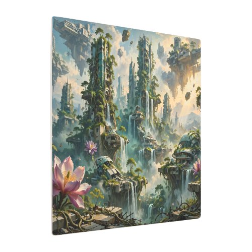 Urban Renewal Futuristic Post Apocalyptic City Metal Print