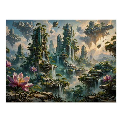 Urban Renewal Futuristic Post Apocalyptic City Poster