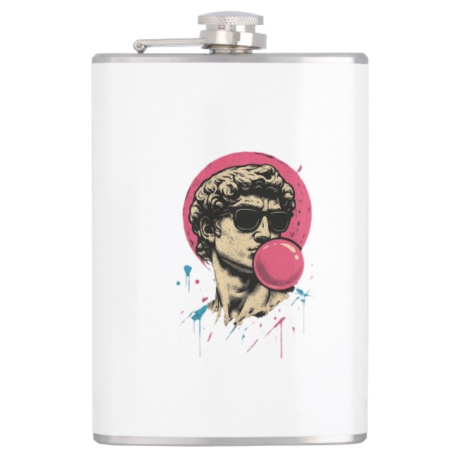 Urban Retro David — Bubblegum Pop Statue Flask (Front)