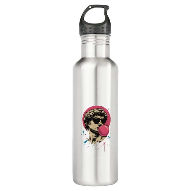 Urban Retro David — Bubblegum Pop Statue Stainless Steel Water Bottle (Front)