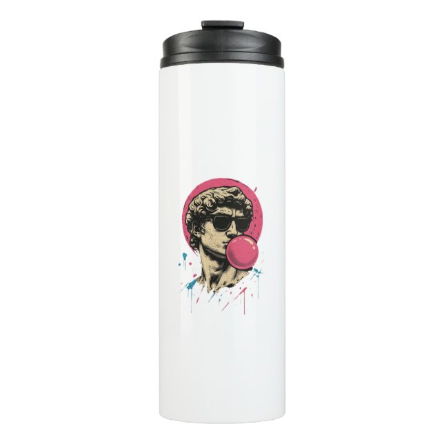 Urban Retro David — Bubblegum Pop Statue Thermal Tumbler (Front)