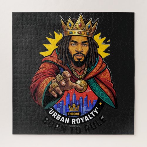 Urban Royalty Born To Rule King Graphic Men's T-Sh Jigsaw Puzzle