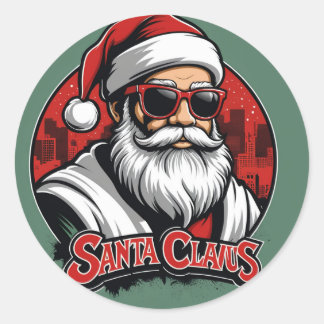 Urban Santa 4 Classic Round Sticker