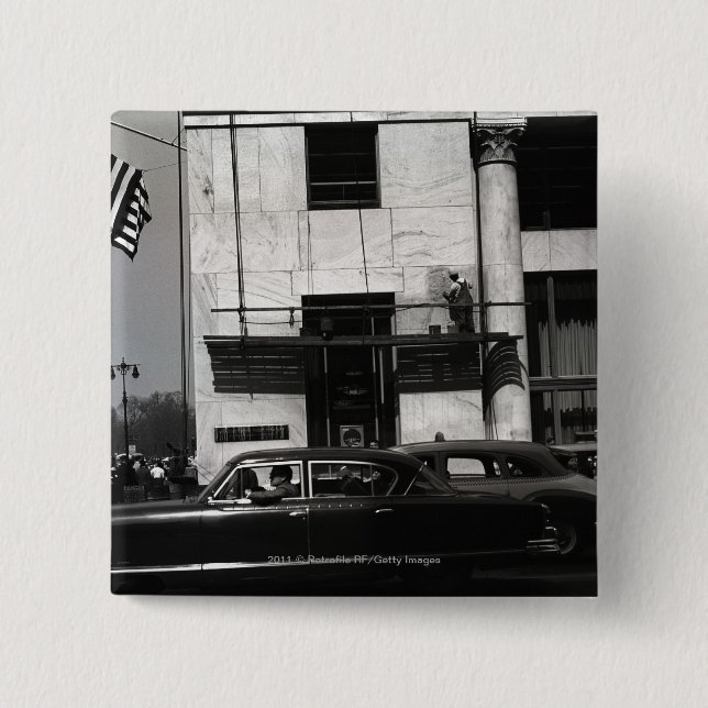 Urban scene in USA Button (Front)