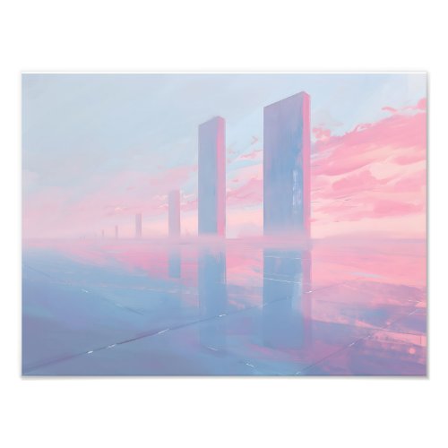  Urban Serenity Skyscrapers by Sunset Clouds Photo Print