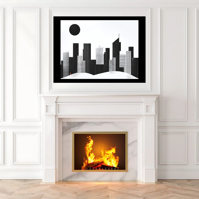 Urban Silhouette Faux Canvas Print (Creator Uploaded)