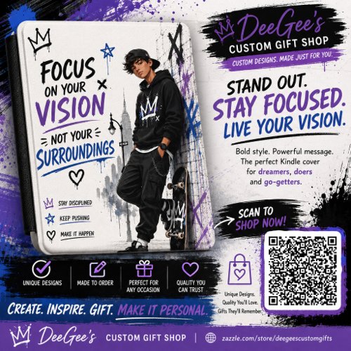 Urban Skate Boy Graphic Design Kindle Cover