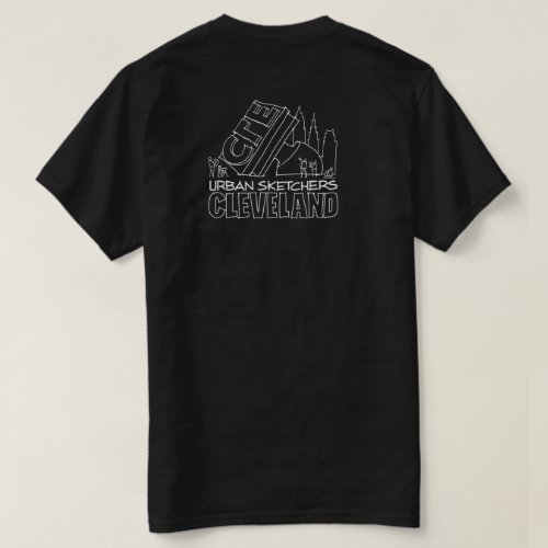 Urban Sketchers Cleveland Black T_Shirt _ Mens