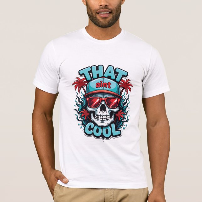 Urban Skull Vibes – 3D Glasses & Graffiti Art Tee (Front)