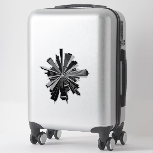 Urban Skyline Radial Explosion Sticker (Suitcase)