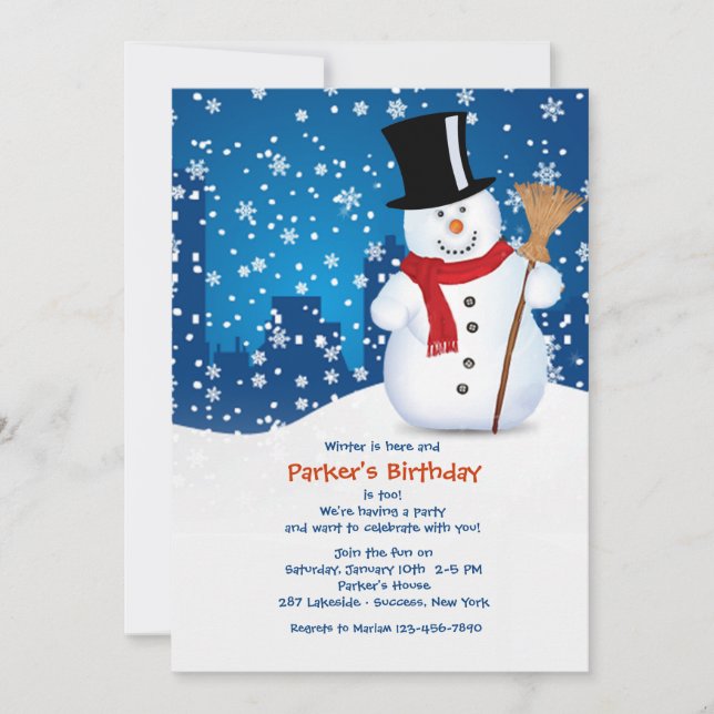 Urban Snowman Invitation (Front)