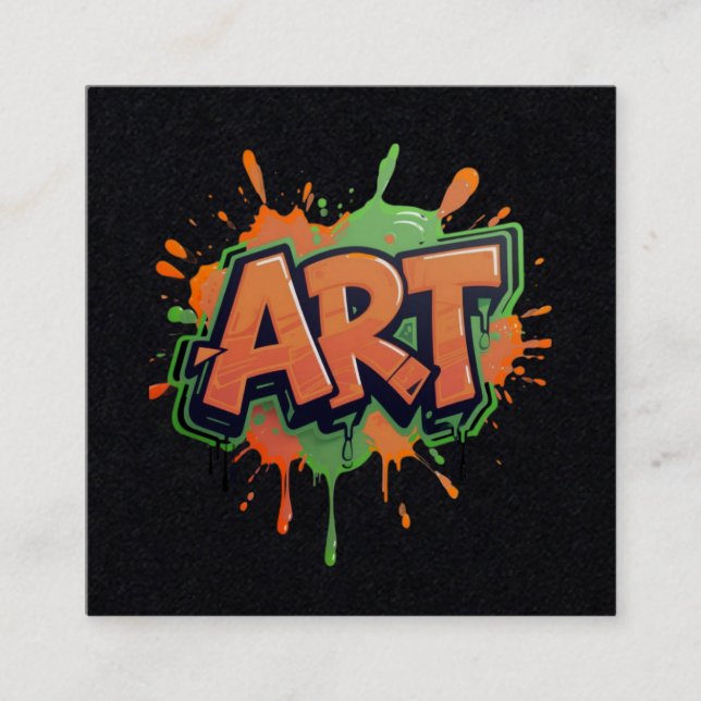 Urban Splash Art Graffiti Pulse Bold Street Expres Square Business Card (Front)