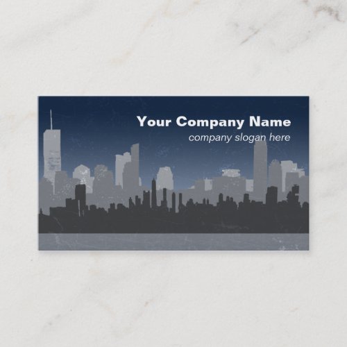 Urban Sprawl distressed Business cards (blue)