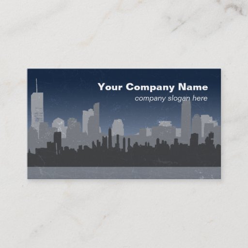 Customizable Urban Sprawl distressed Business cards (blue)